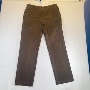 Sutton Studio X Bloomingdale Cargo Chino Pant Woman 12 W32 L30 Brown Zip Pocket